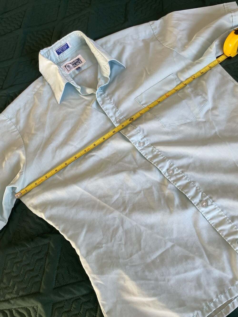 Vintage Park Place Light Blue Short Sleeve Button-Down